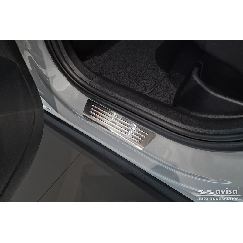 Inox door sill protectors  Volvo EX30 2023- - 'Lines' - 4-pieces