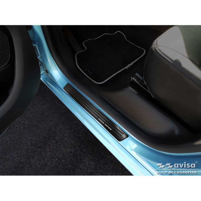 Black Stainless Steel Door sill protectors  Renault Zoe FL 2019- 'Special Edition' - 4-pieces