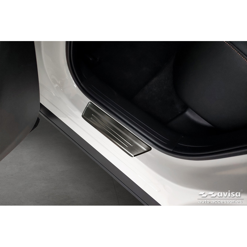 Black Inox door sill protectors  Mazda CX-60 (KH) 2022- - 'Lines' - 4-pieces