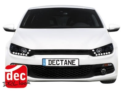 Headlights VW Scirocco 08-..Dayline Devil Eyes Chrome