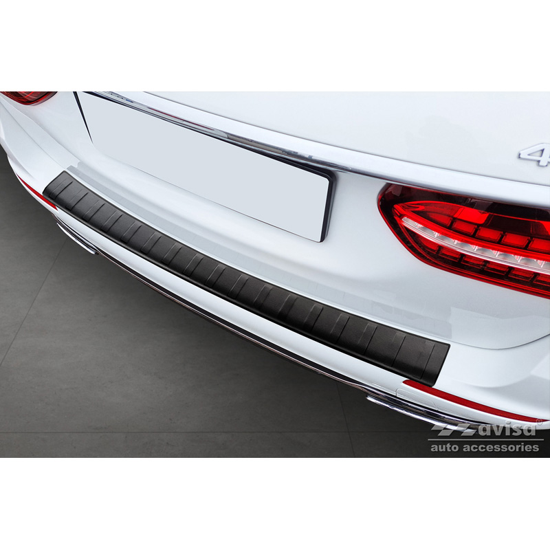 Matt Black Stainless Steel Rear bumper protector  Mercedes E-Class W213 Kombi 2016- 'Ribs'