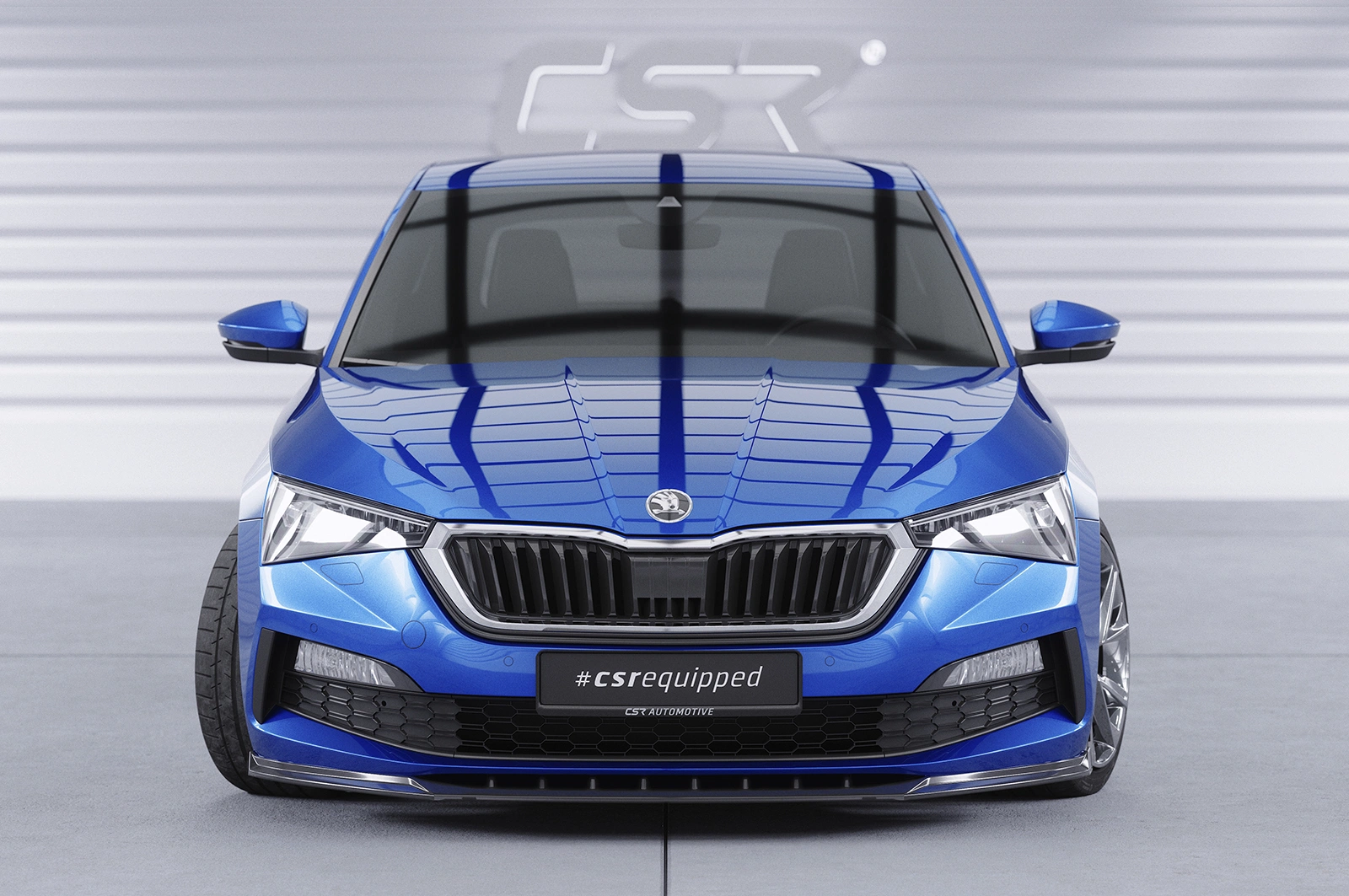 Voorspoiler passend voor Skoda Scala 2019-2023 – Glans Zwart