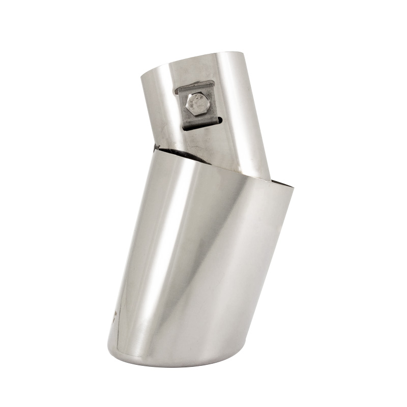 Simoni Racing Exhaust Tip Oval/Slanting Inox - 87x66xL150 - Installation ->48mm