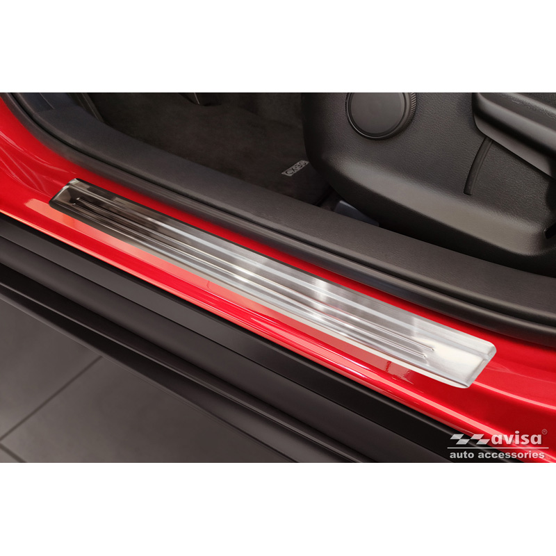Inox door sill protectors  Mazda CX-30 2019- - 'Lines' - 4-pieces
