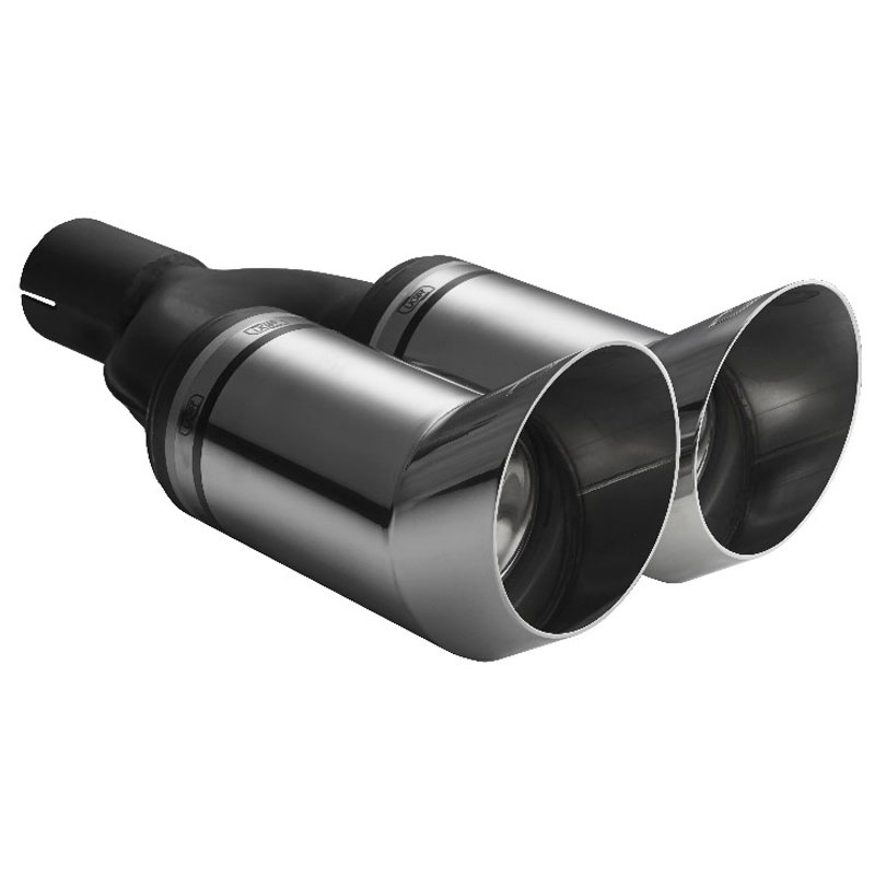 Ulter Sport Exhaust finisher - Double Round DTM Race Ø80mm - Length 260mm - Installation ->50mm - Inox