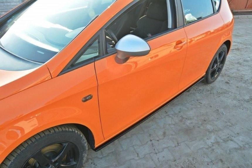 Zijskirts passend voor Seat Leon Cupra FR 1P Maxton Design glans zwart Facelift
