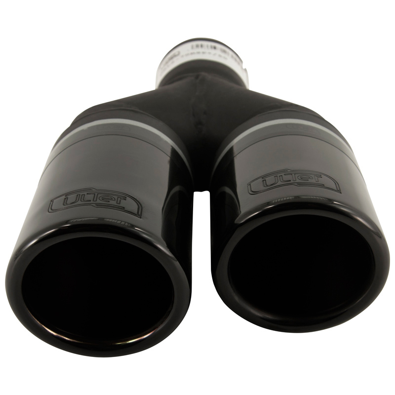 Ulter Sport Exhaust finisher (right) - Double Round Ø70mm - Length 200/180mm - Installation ->50mm - Inox Black