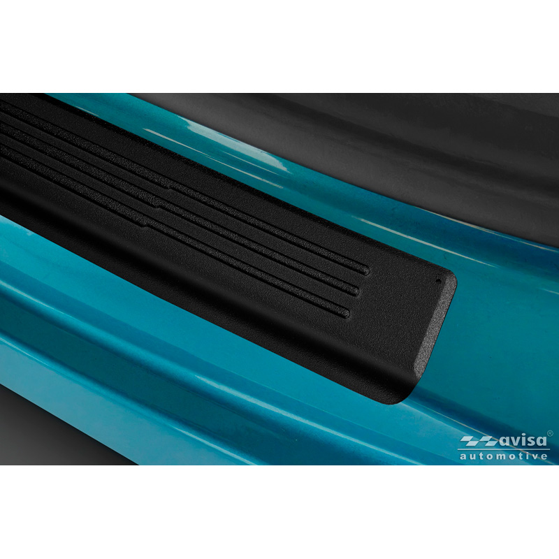 Avisa Matt Black Inox door sill protectors  BAIC Beijing X55 2024- - 'Lines' - 4-pieces