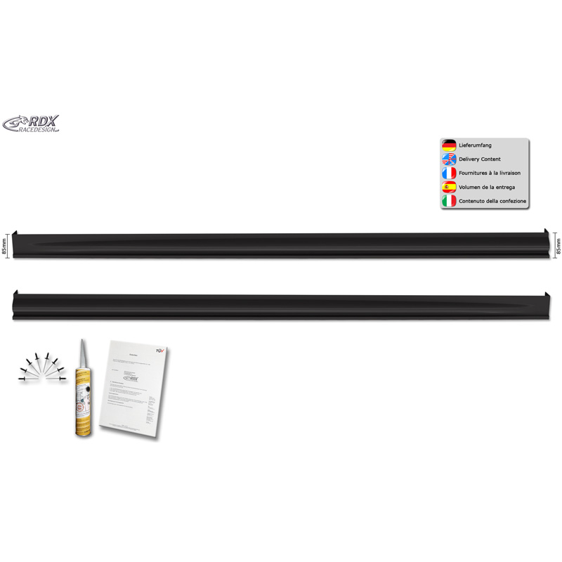 RDX Racedesign Side skirts  Fiat Qubo & Fiorino (225) 2016-2024 'Edition' (ABS)