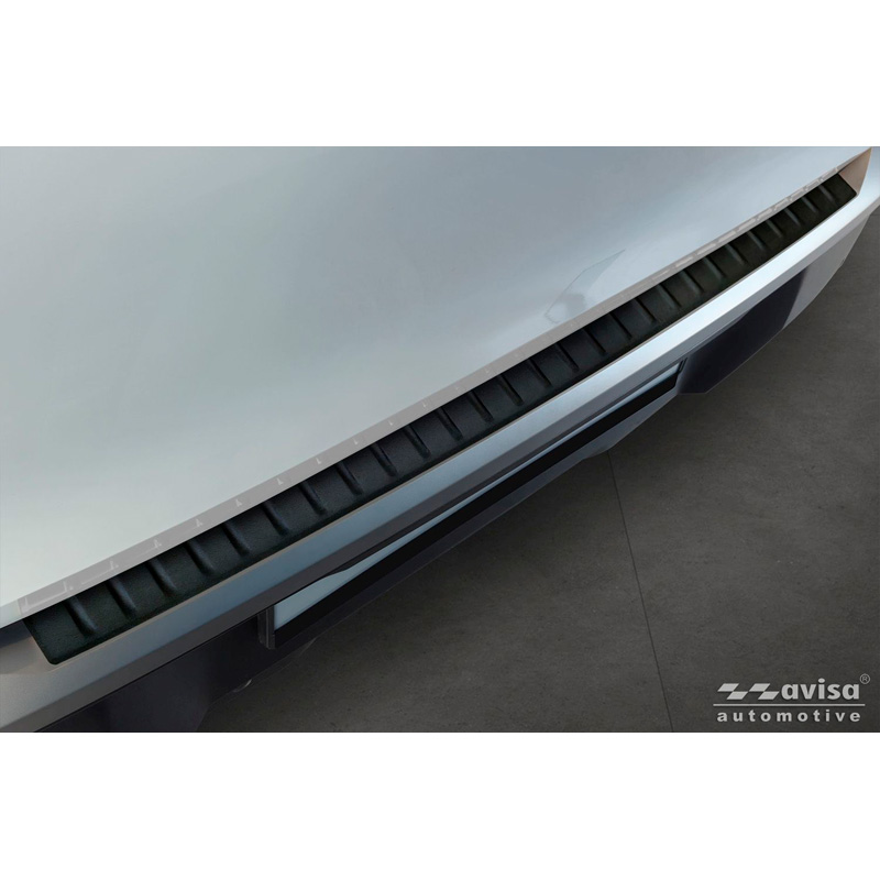 Avisa Matt Black Stainless Steel Rear bumper protector  Peugeot 5008 III 2024- 'Ribs'