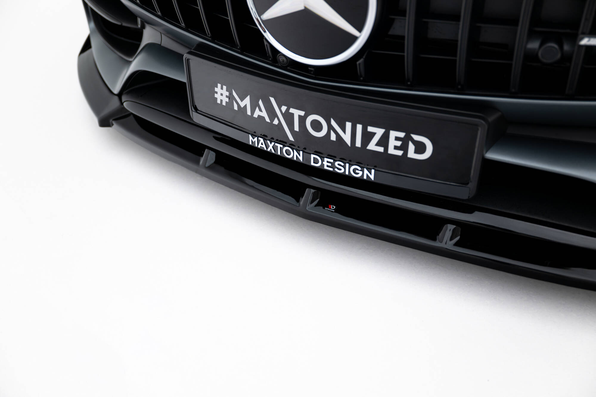 Voorspoiler passend voor Mercedes-AMG GT C C190 Facelift Maxton Glanzend zwart