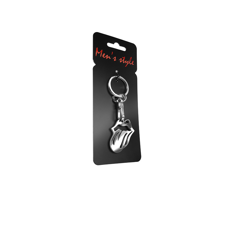 Stainless steel key chain - 'Tongue' (silver)
