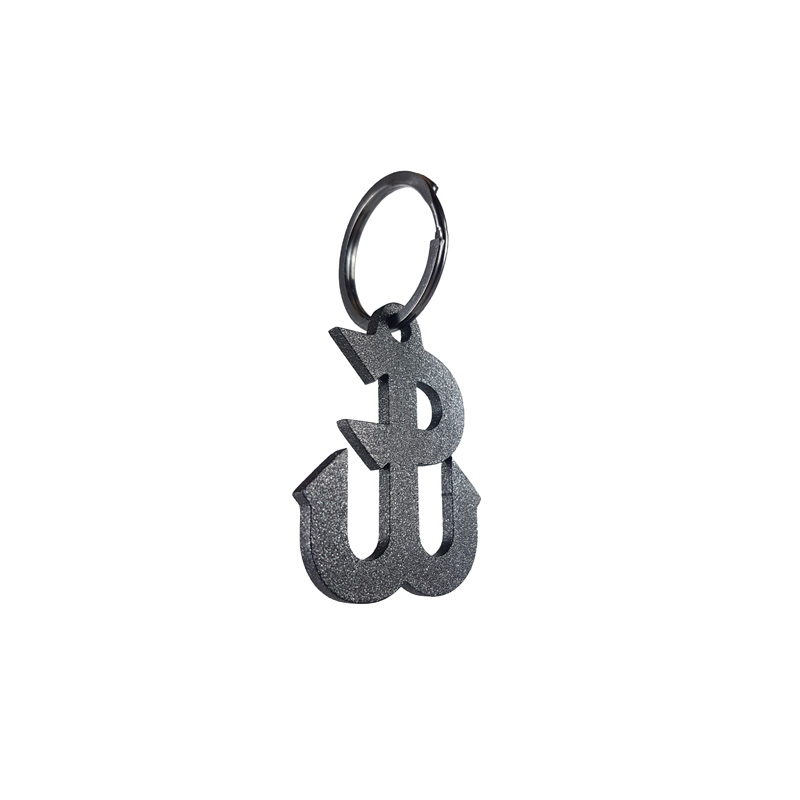 Stainless steel key chain - 'Kotwica symbol' (black)