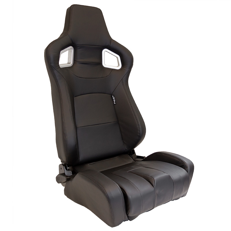 Sport seat 'RS6-II' - Matt-Black Synthetic leather - Dual-side reclinable back-rest - incl. slides