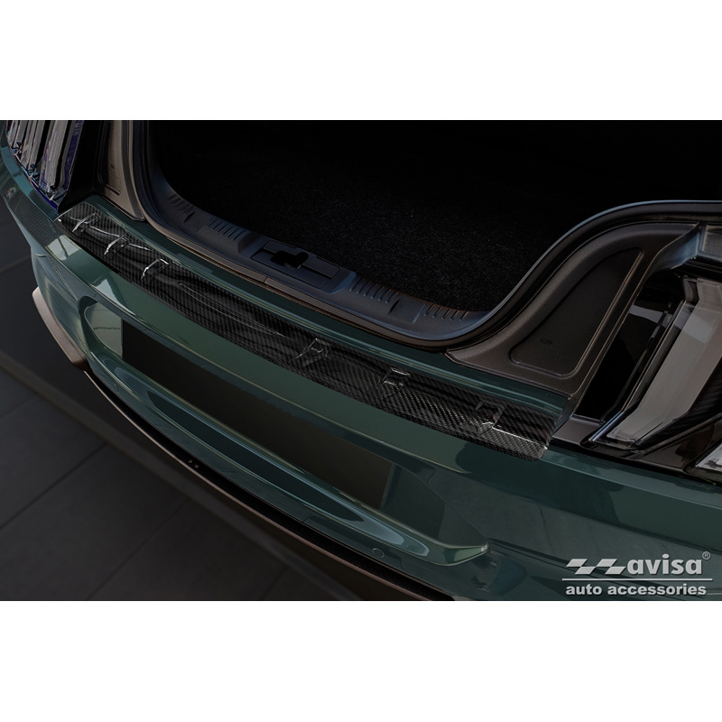 Real 3D Carbon Rear bumper protector  Ford Mustang VI Coupé 2015-2017 & FL 2017- incl. GT 'Ribs'