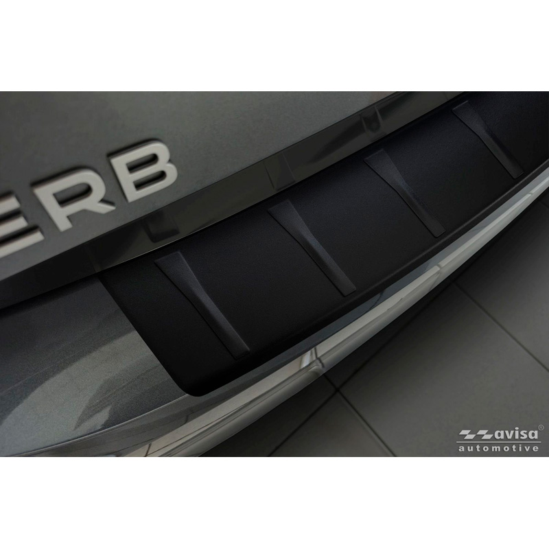 Avisa Stainless Steel Rear Bumper Protector  Skoda Superb IV Liftback 2024- - Matt Black