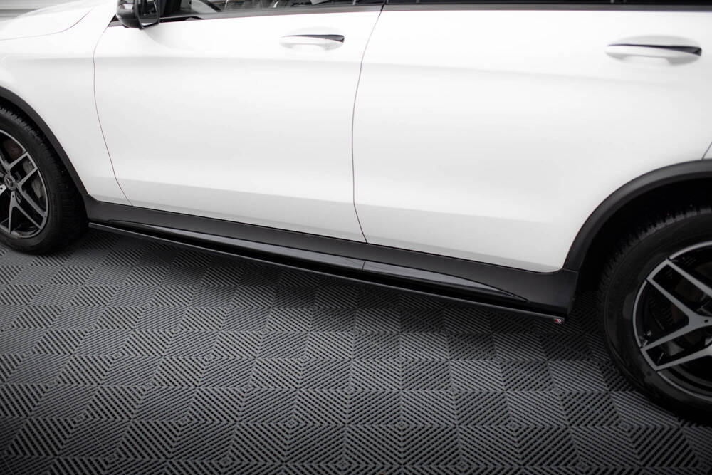 Zijskirts passend voor Mercedes GLC AMG Pakket X253 Maxton Glans Zwart