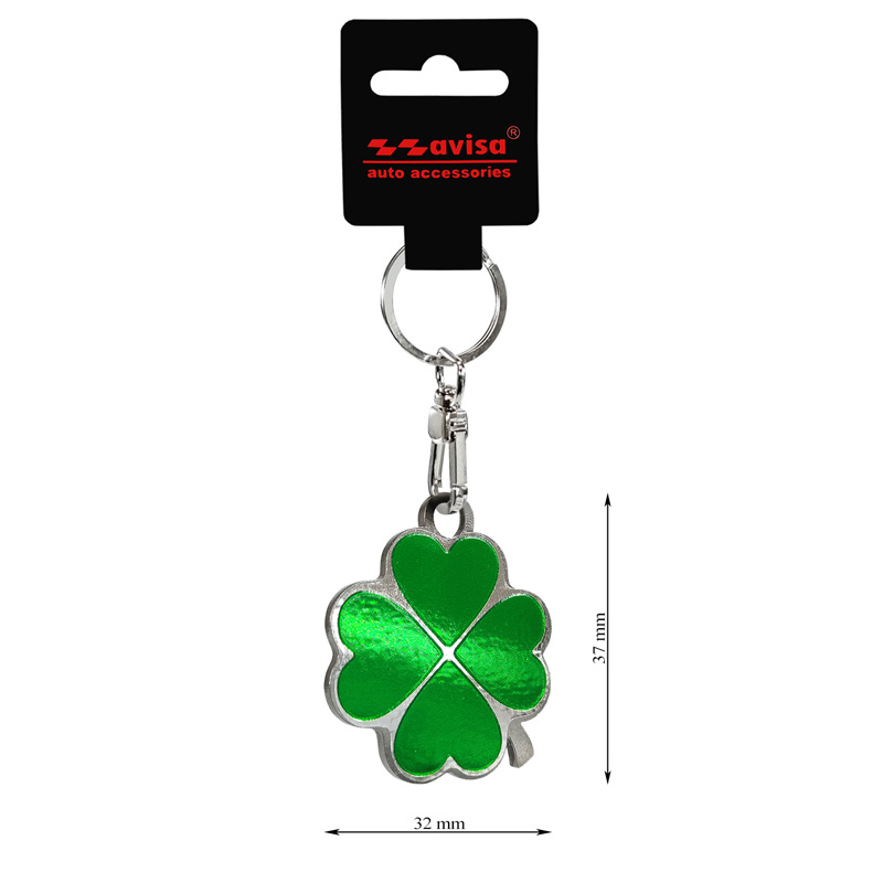 Stainless steel key chain - Four-Leaf Clover