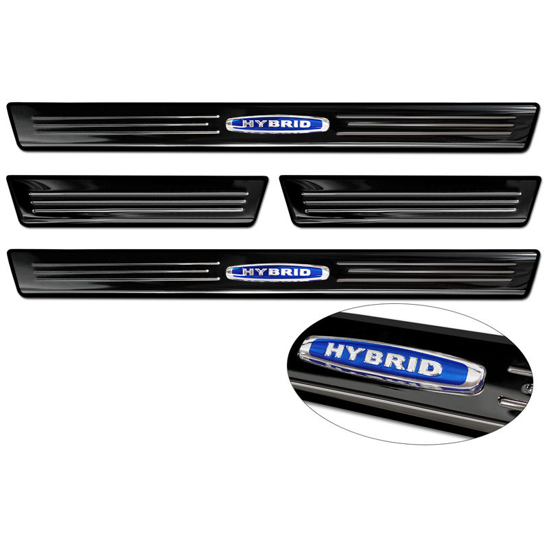 Mirror Black Inox door sill protectors  Opel Astra (L) Hatchback 2021- & Opel Astra (L) Sports Tourer 2021- 'Hybrid' - 4-pieces