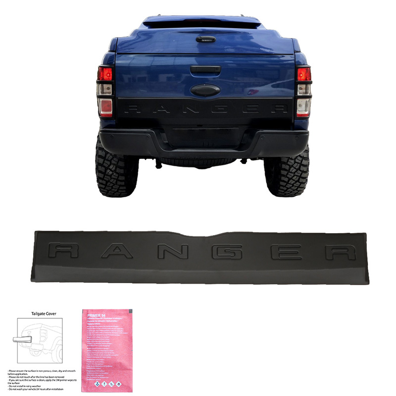 Tailgate Cover  Ford Ranger T6/T7/T8 2012-2022 - Version 3 - Matt black