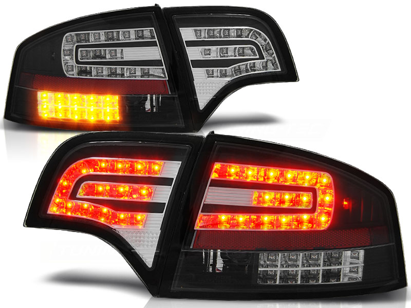 Audi A4 04-07 Sedan LED Clear Black Taillights