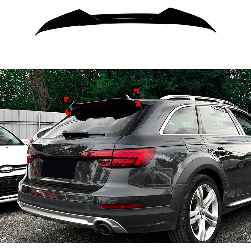 Roof spoiler (Spoiler Cap)  Audi A4 (B9) Avant 2015-2024 (ABS Glossy Black)