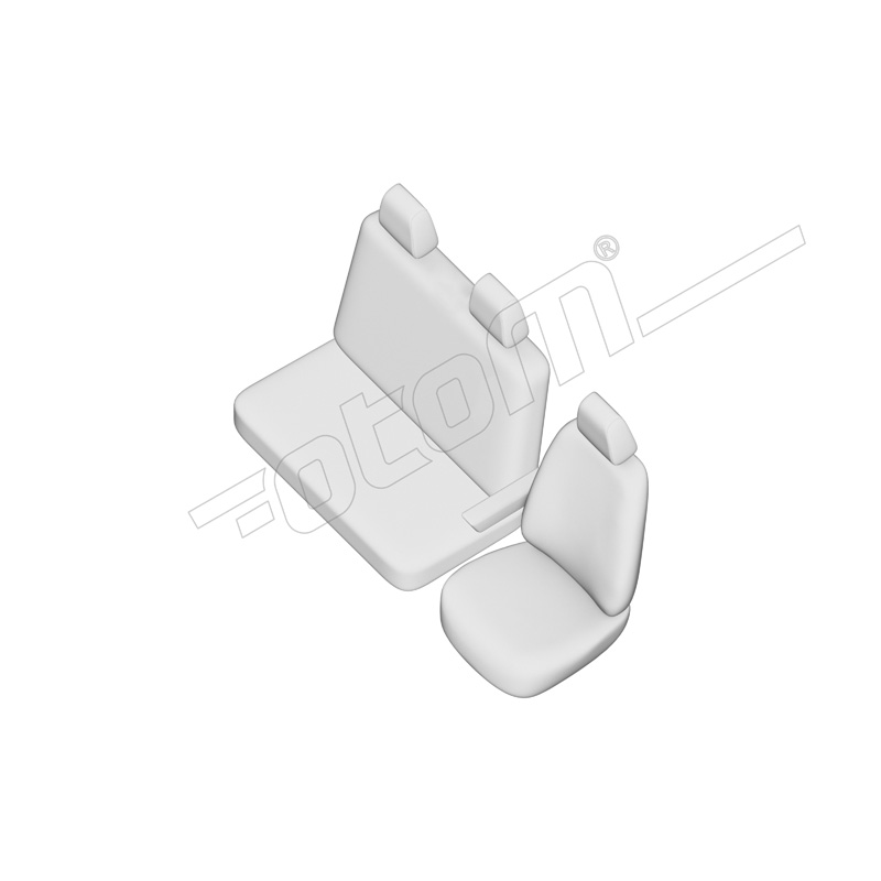 New York Design Artificial leather seat covers 2+1  Ford Transit Custom 2023- (armrest on driver's seat)