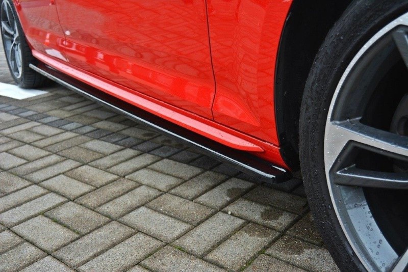 Zijskirts passend voor Audi S4 / A4 S-Line B9 Maxton Glanzend Zwart