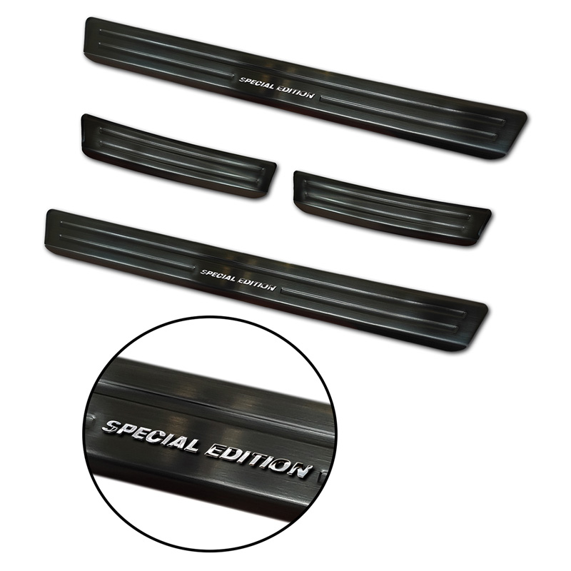 Black Inox door sill protectors  Peugeot 508 Sedan & SW 2011-2014 & FL 2014-2018 - 'Special Edition' - 4-pieces