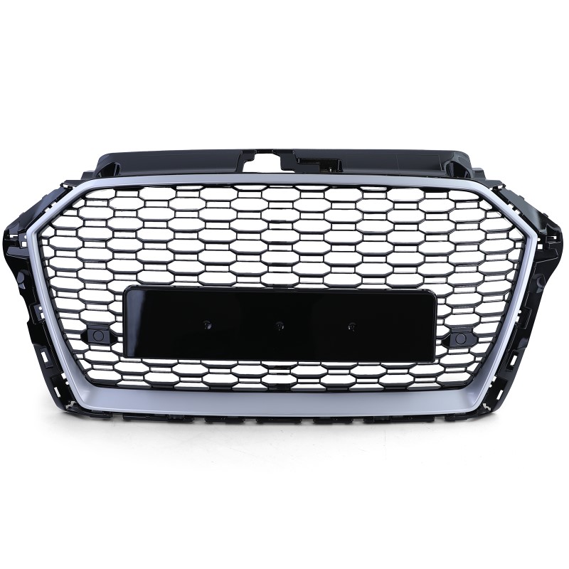 Grill passend voor Audi A3 8V RS3 look 17-20 Zwart/Zilver
