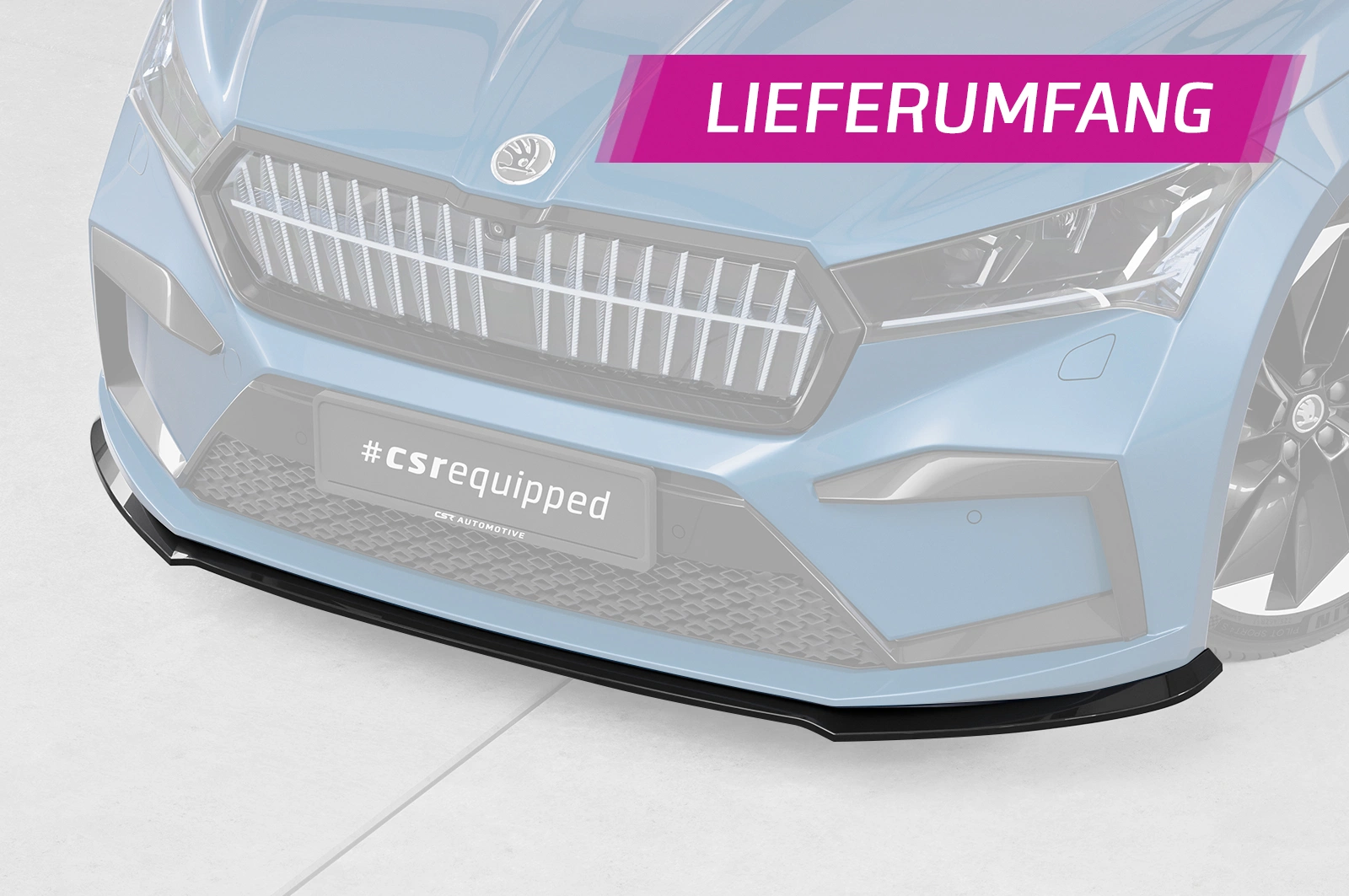 Voorspoiler passend voor Skoda Enyaq glans zwart