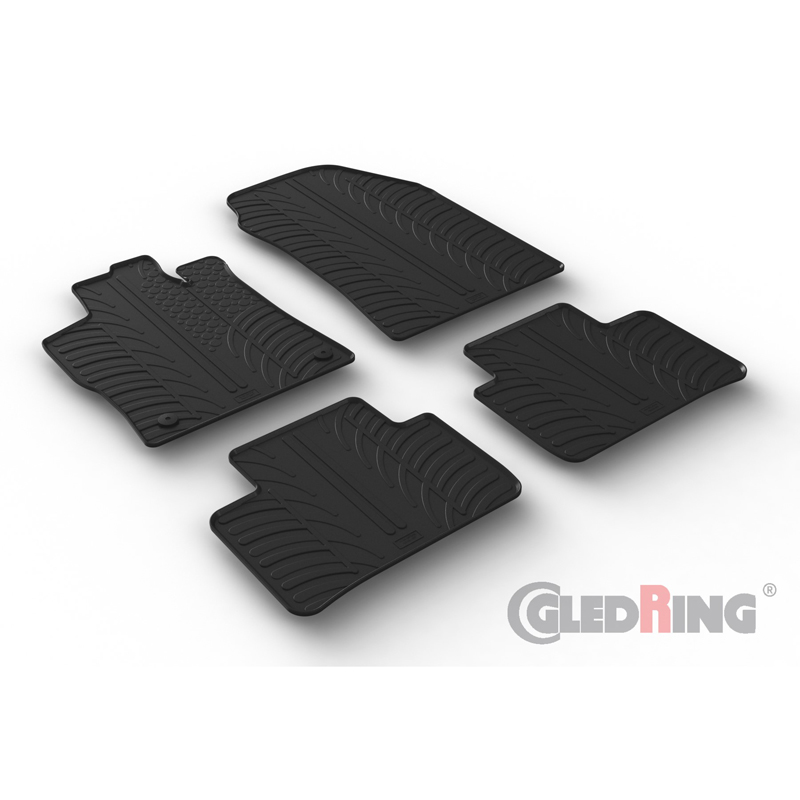 Rubber car mats set  Peugeot 308 III SW 2021- & Opel Astra L Sports Tourer 2021- (T profile 4-pieces + mounting clips)