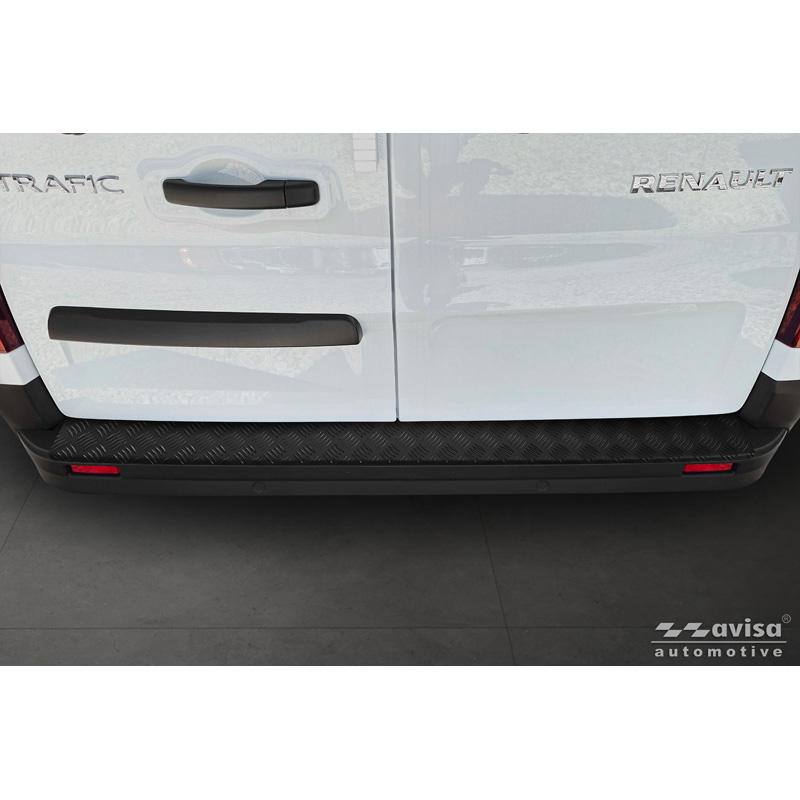 Avisa Matt Black Aluminum Rear bumper protector  Renault Trafic III / Nissan NV300 2014- / Opel Vivaro 2014-2019 & Fiat Talento 2016-2021 '3mm Riffled Plate'