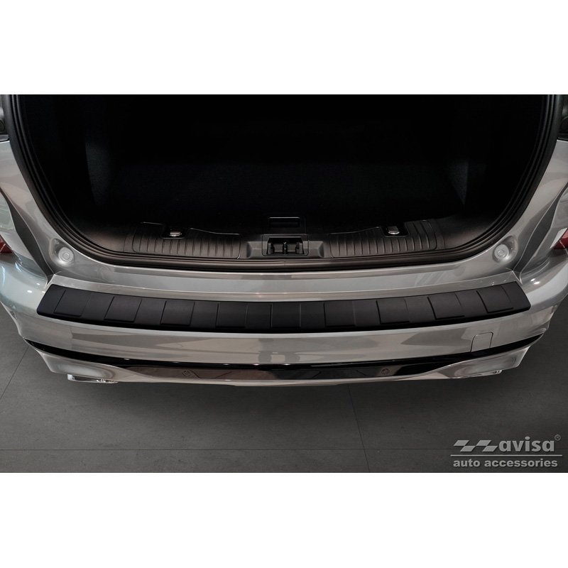 Matt Black Stainless Steel Rear bumper protector  Ford Kuga III ST-Line/Vignale/Hybrid ST-Line 2019-2024 & FL 2024- 'Ribs'