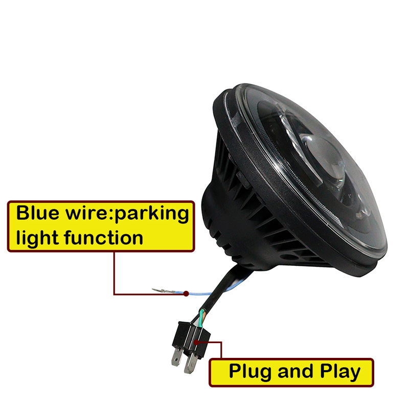 Set LED Headlights  Hummer/Jeep/Land Rover/Mazda/Volkswagen various models - Black