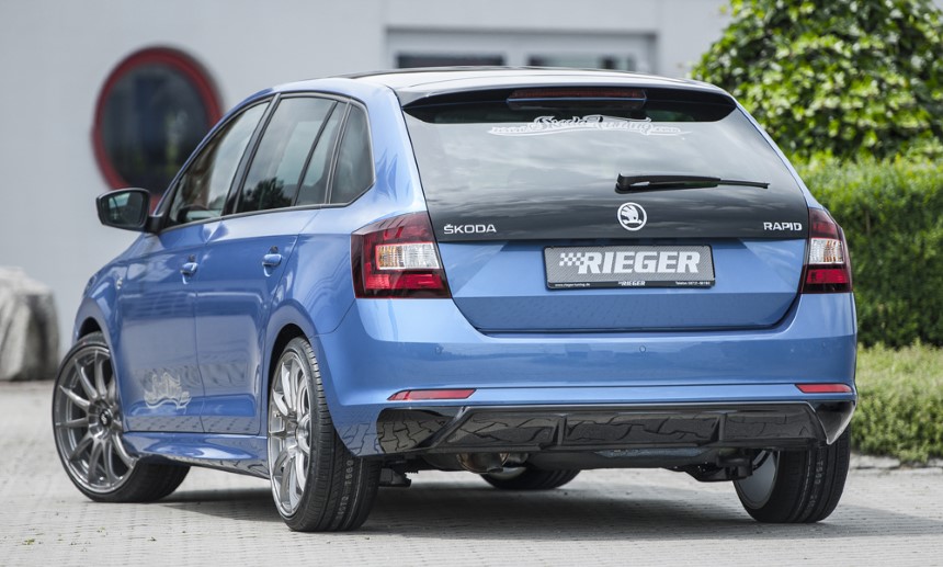 Diffuser passend voor Skoda Rapid (NH) Rieger glans zwart