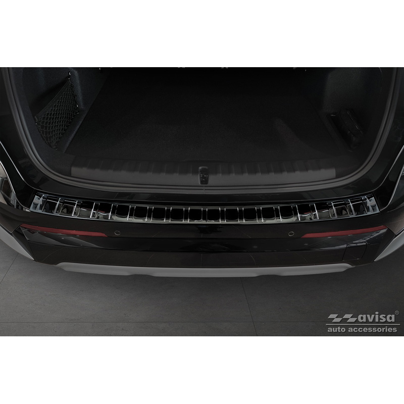 Black Mirror Stainless Steel Rear bumper protector  BMW X1 U11 / U11 xLine 2022- 'Ribs'