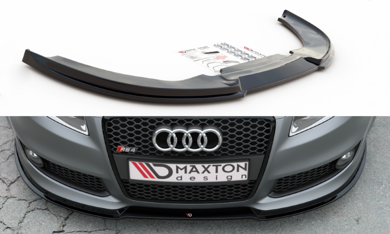 Voorspoiler passend voor Audi RS4 B7 V.1 Glanzend Zwart