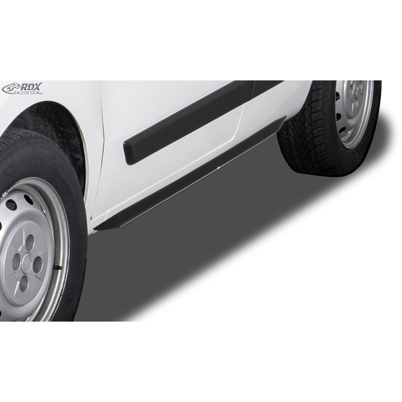 RDX Racedesign Side skirts 'Slim'  Fiat Qubo & Fiorino (225) 2016-2024 (ABS glossy black)