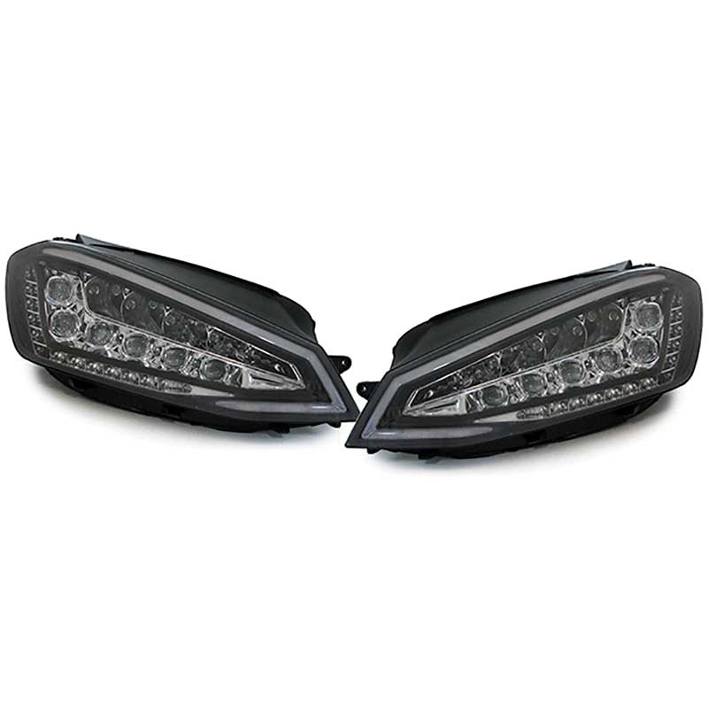 Set Headlights Full-LED incl. DRL  Volkswagen Golf VII 2012-2017 - Black - incl. Levelling Motor