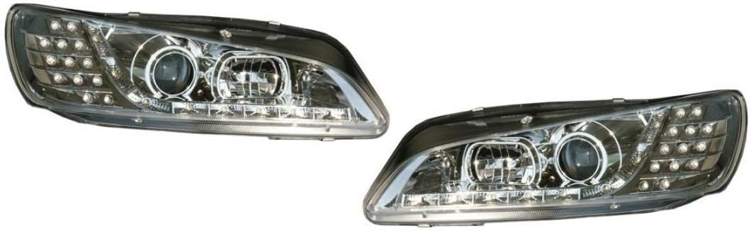Headlights Peugeot 306 93-96 LED Devil Eyes Dayline chrome LED