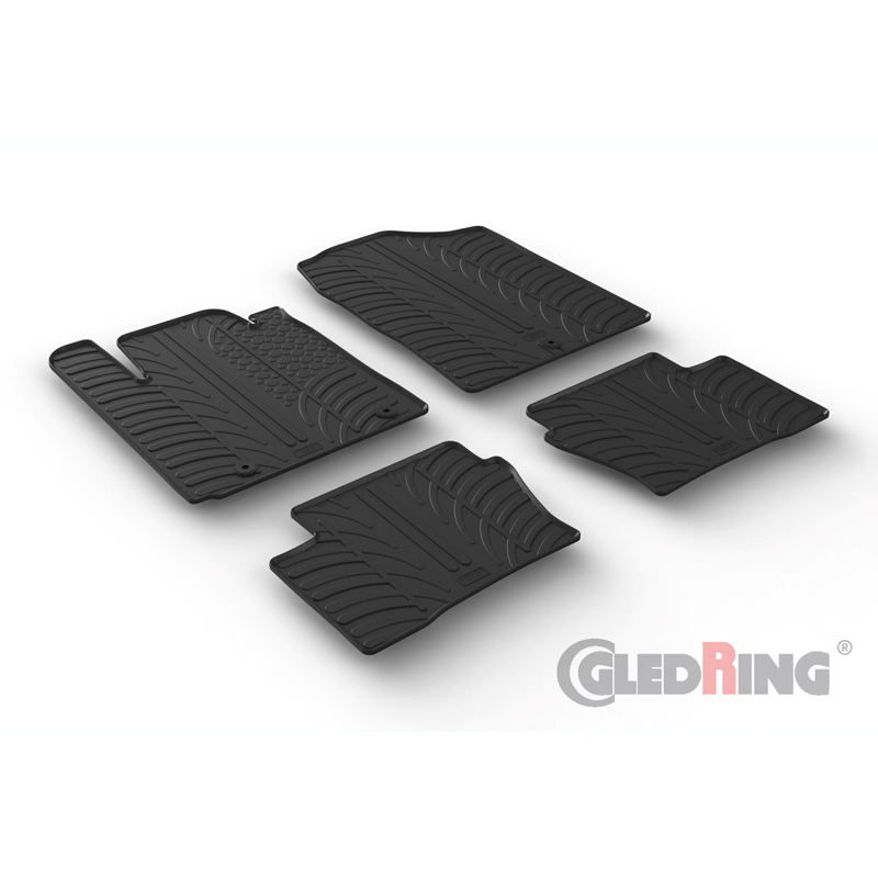 Rubber car mats set  Kia Picanto 2017- (T profile 4-pieces + mounting clips)