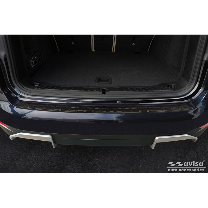 Black Stainless Steel Rear bumper protector  BMW iX3 (G08) 2020- 'Ribs'