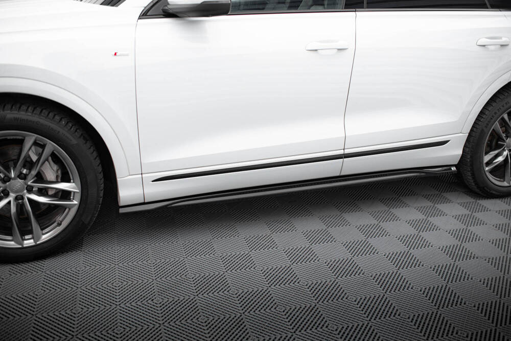 Zijskirts passend voor Audi Q8 S-Line / SQ8 Maxton Glans Zwart