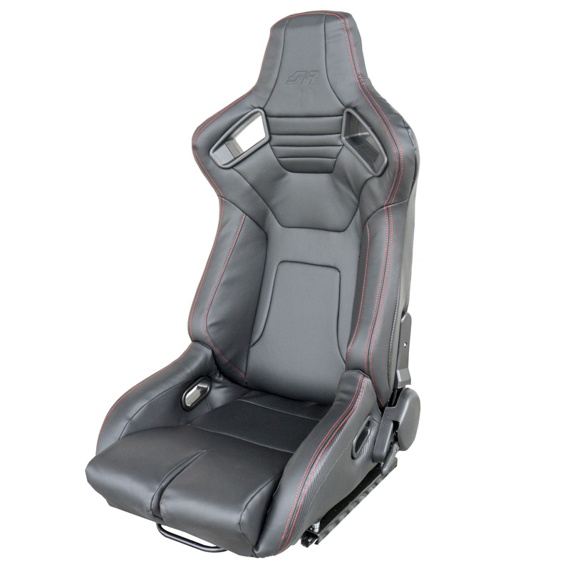 Simoni Racing Sport Seat Emerson - Black Ecoleather - Left-side Reclinable - incl. Sliders