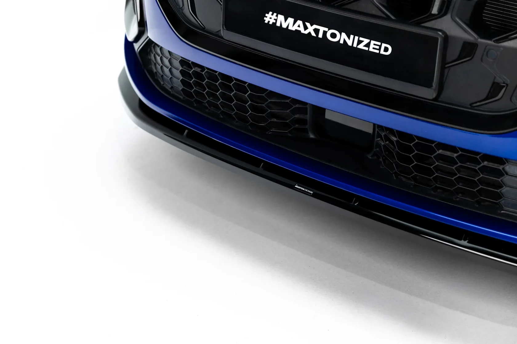 Voorspoiler passend voor Audi Q5 S-Line Sportback / SUV Mk3 2024 - Maxton Glans Zwart