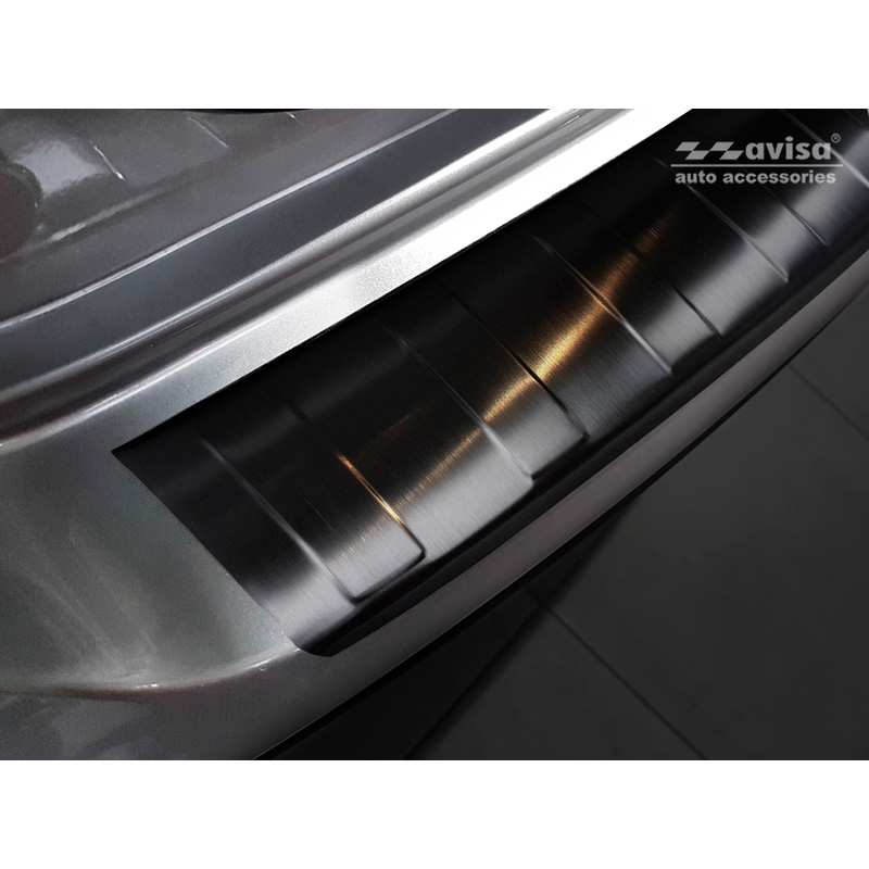 Black Stainless Steel Rear bumper protector  Hyundai Tucson FL 2018- 'Ribs'