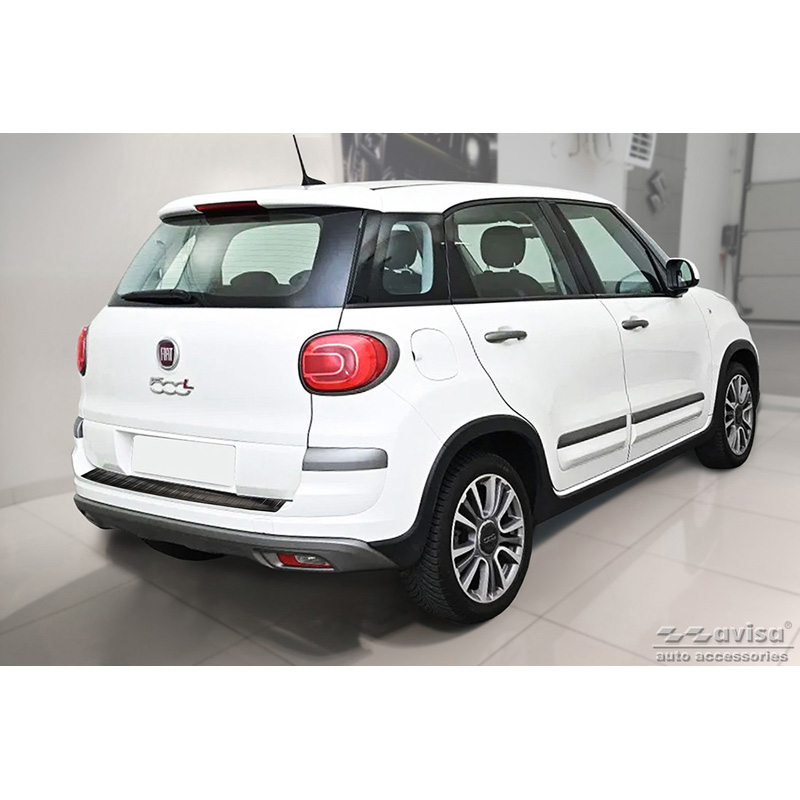 Black Stainless Steel Rear bumper protector  Fiat 500L Facelift 2017- 'Ribs'