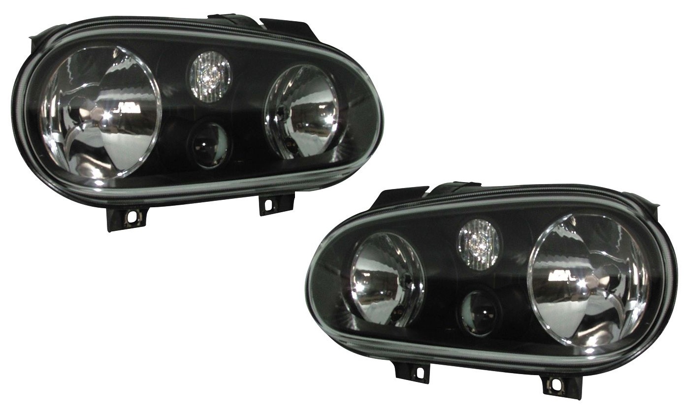 Set Headlights  Volkswagen Golf IV 1998-2003 - Black - excl. Fog lights