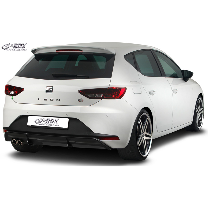 Rear bumper skirt 'Diffuser'  Seat Leon 5F FR SC/5-doors 2013-2017 excl. ST/Cupra (ABS glossy black)